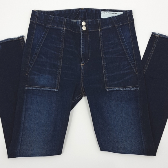 Rag & Bone Denny Jeans with Frayed Hem in Warsaw 2 - Picture 4 of 13